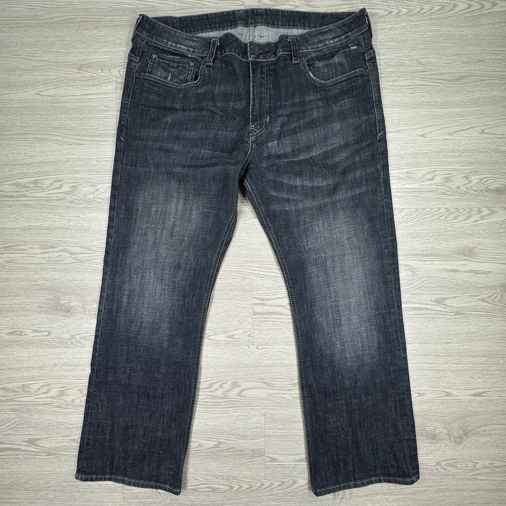 Buffalo David Bitton Mens Jeans Sylves Straight Leg Dark Wash 42x30 Distressed